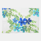 Eindelblauw vergeet me niet bloemen theedoek (Horizontaal)