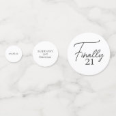 Eindelijk 21 Black & White 21e verjaardag Confetti (Voorkanten)