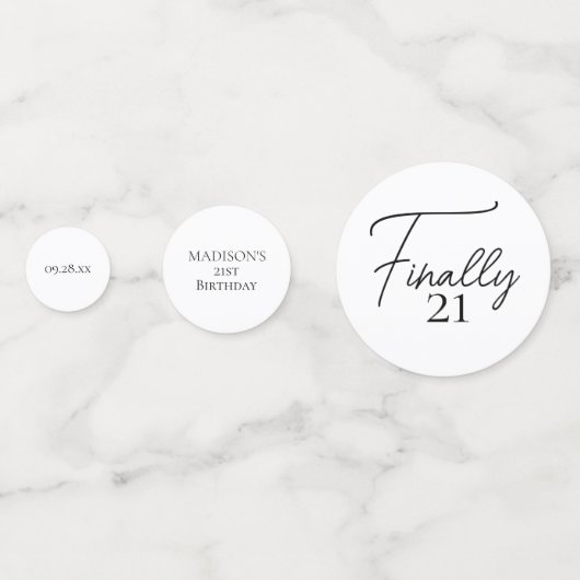 Eindelijk 21 Black & White 21e verjaardag Confetti (Voorkanten)