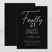 Eindelijk 21 Black & White 21e verjaardag Kaart (Voorkant / Achterkant)