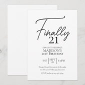 Eindelijk 21 Black & White 21e verjaardag Kaart (Voorkant / Achterkant)