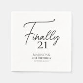 Eindelijk 21 Black & White 21e verjaardag Servet (Voorkant)