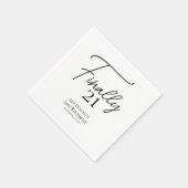 Eindelijk 21 Black & White 21e verjaardag Servet (Hoek)