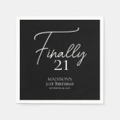 Eindelijk 21 Black & White 21e verjaardag Servet (Voorkant)
