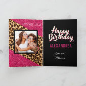 Eindelijk 21 Heet Roze Glitter Dierprint Foto Kaart (Binnen)