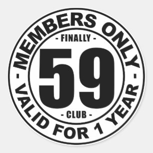 Eindelijk 59 club ronde sticker