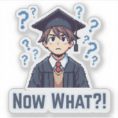 Eindelijk afgestudeerd.. Wat nu?! Sticker (Voorkant)