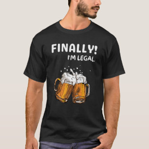Eindelijk ben ik 21ste verjaardag 21e bier t-shirt