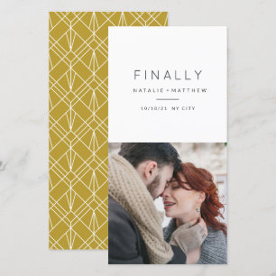 Eindelijk, bewaar de datum foto aankondiging (olij