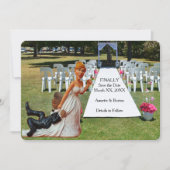 Eindelijk Bewaar de datum Grappig Interraciaal Paa Save The Date (Voorkant)