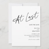 Eindelijk bewerkbaar Modern Minimalist Sla de datu Save The Date (Voorkant)