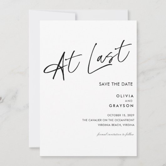 Eindelijk bewerkbaar modern minimalistisch save th the date (Voorkant)
