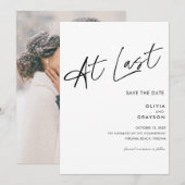 Eindelijk bewerkbaar modern minimalistisch save th the date (Voorkant / Achterkant)