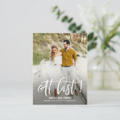 Eindelijk BEWERKBARE KLEUR De datum opslaan Briefkaart (Staand voorkant)