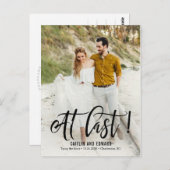 Eindelijk BEWERKBARE KLEUR De datum opslaan Briefkaart (Voorkant / Achterkant)