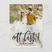 Eindelijk BEWERKBARE KLEUR De datum opslaan Briefkaart (Voorkant)