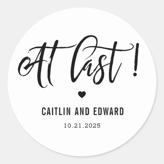 Eindelijk bewerkbare KLEUR Sla de datum Stickers o (Voorkant)