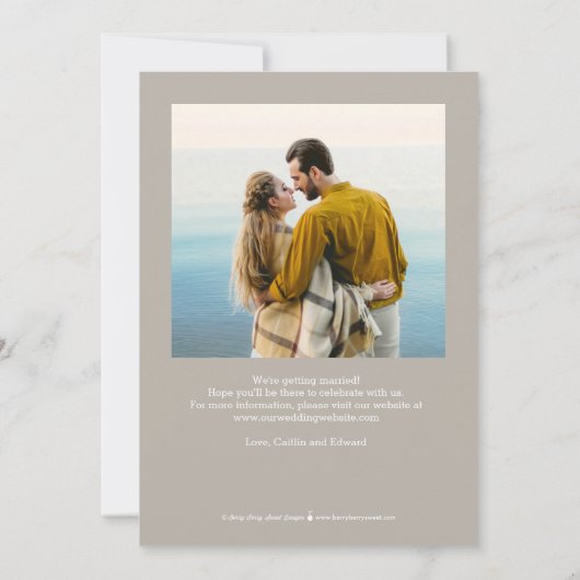 Eindelijk bewerkbare kleur Sla de datumkaart op Bedankkaart (Achterkant)