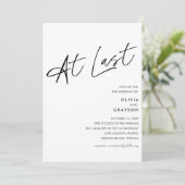 Eindelijk bewerkbare moderne minimalistische bruil kaart (Staand voorkant)