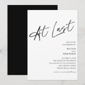 Eindelijk bewerkbare moderne minimalistische bruil kaart (Voorkant / Achterkant)