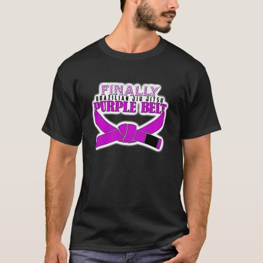 Eindelijk BJJ Paarse riem!!! T-shirt (Voorkant)