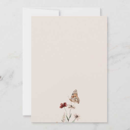 Eindelijk Boho Wildflower bruiloft Kaart (Achterkant)