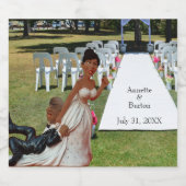 Eindelijk bruiloft grappig zwart paar bier etiket (Enkel label)