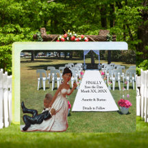 Eindelijk bruiloft grappig zwart paar