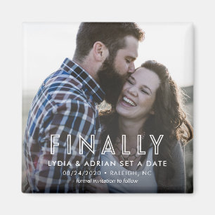 Eindelijk de datum bruiloft magneet opslaan