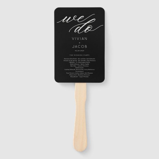 Eindelijk doen we bewerkbare kleur trouwprogramma  handwaaier (Voorkant)