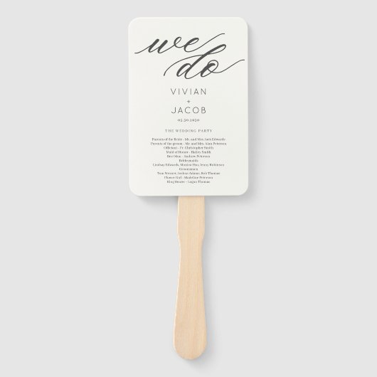 Eindelijk doen we bewerkbare kleur trouwprogramma  handwaaier (Voorkant)