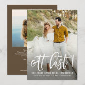 Eindelijk EDITABLE Achtergrondkleur Save The Date (Voorkant / Achterkant)