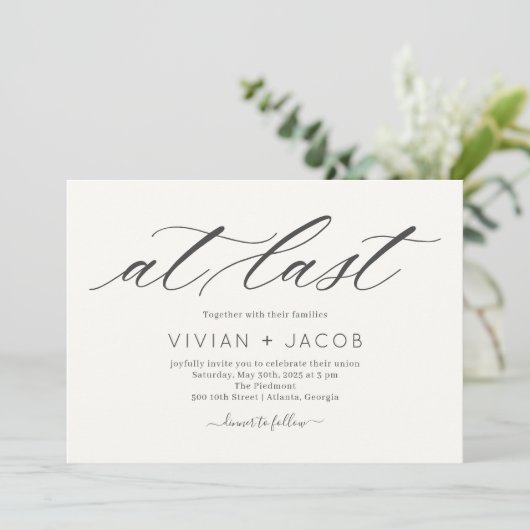 Eindelijk EDITABLE COLOR Modern Weddenschap Bedankkaart (Staand voorkant)