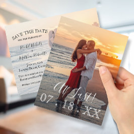 Eindelijk een eenvoudige bruiloft waarop de datum  aankondigingskaart