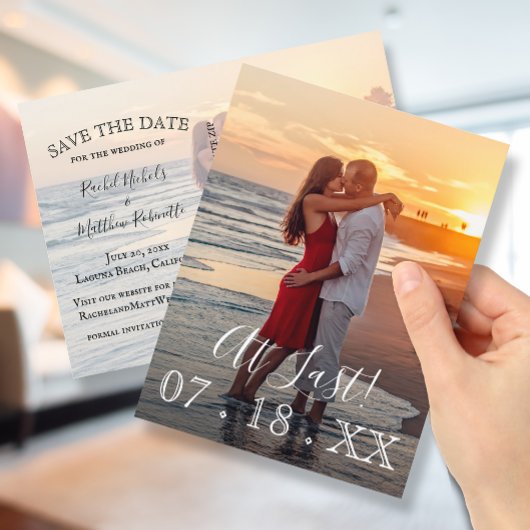 Eindelijk een eenvoudige bruiloft waarop de datum aankondigingskaart