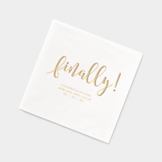 Eindelijk een eenvoudige moderne script engagement folie servetten (Links)