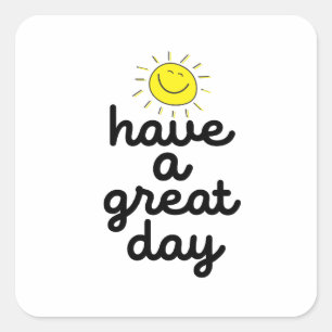eindelijk een fijne dag vierkante sticker