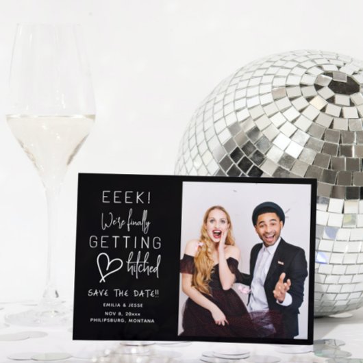 Eindelijk een gehitte bruiloft die de datum opslaa kaart