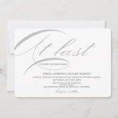 Eindelijk een kalligrafie Moderne Minimalistische Kaart (Voorkant)