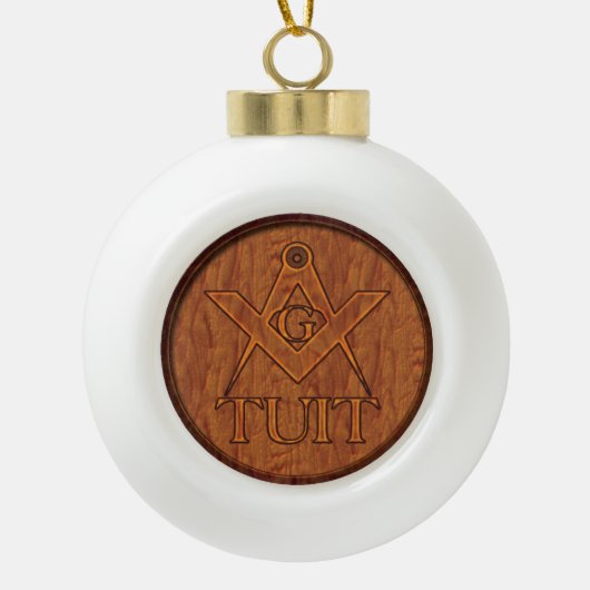 Eindelijk een Masonic-rondleiding. Keramische Bal Ornament (Voorkant)