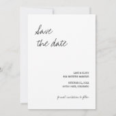 Eindelijk een moderne, eenvoudige, minimalistische save the date (Achterkant)