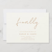 Eindelijk een moderne minimalistische inventarisat save the date (Voorkant)