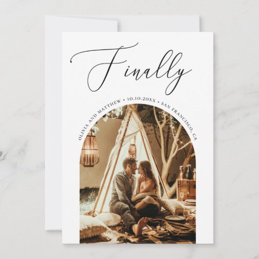 Eindelijk een script. Moderne romantische boog fot Save The Date (Voorkant)