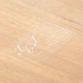 Eindelijk een witte moderne kalligrafie bruiloft acryl uitnodigingen (Laagn)