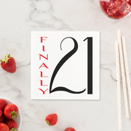 Eindelijk eenentwintig jaar oud 21ste verjaardag servet (Insitu)
