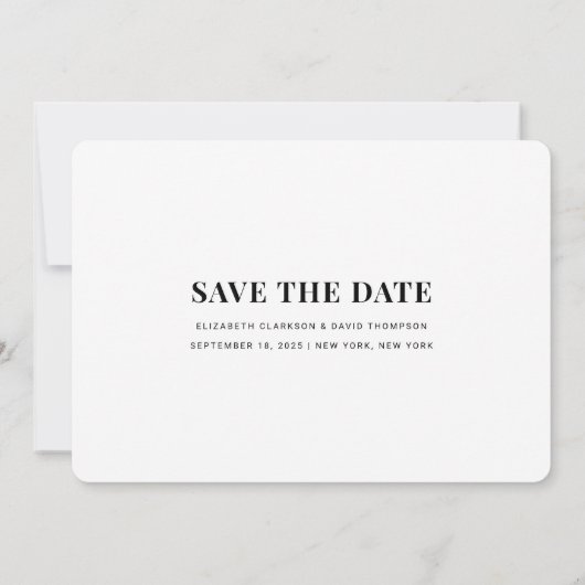 Eindelijk | Eenvoudig Modern Script Foto Bruiloft Save The Date (Achterkant)