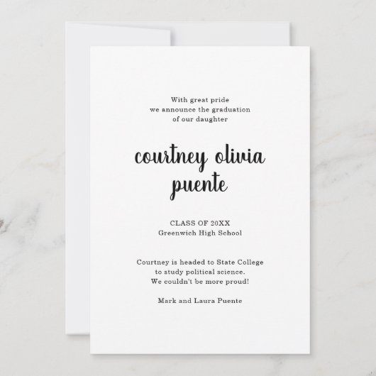 Eindelijk eenvoudige foto modern Afstuderen Aankondiging (Achterkant)