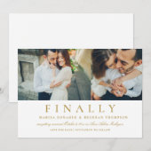 Eindelijk Elegant Antiek Goud Bruiloft Foto Save The Date (Voorkant / Achterkant)