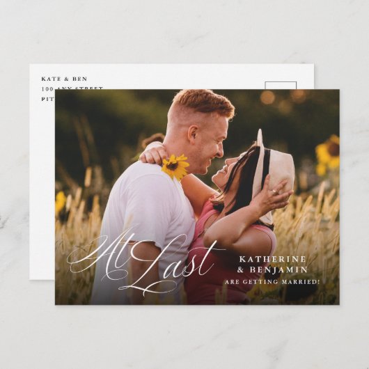 Eindelijk Elegant Foto opslaan Briefkaart Datum (Voorkant / Achterkant)