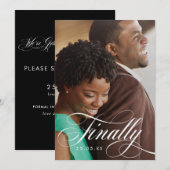 Eindelijk Elegant Schrift Foto Overlay Save The Date (Voorkant / Achterkant)
